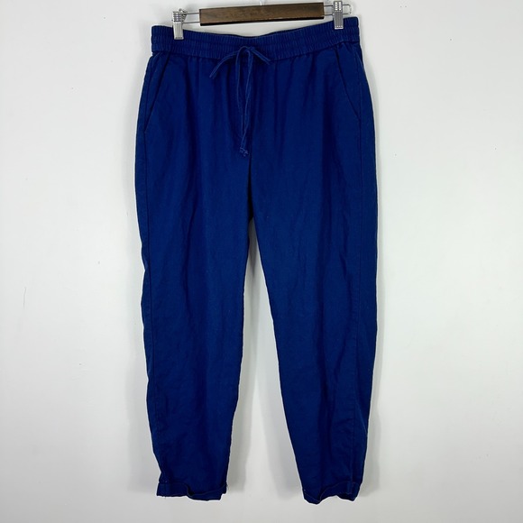 J.Crew Womens Pants 10 Blue Tapered Coastal Chic Minimalist Quiet Luxury Preppy - Picture 1 of 6